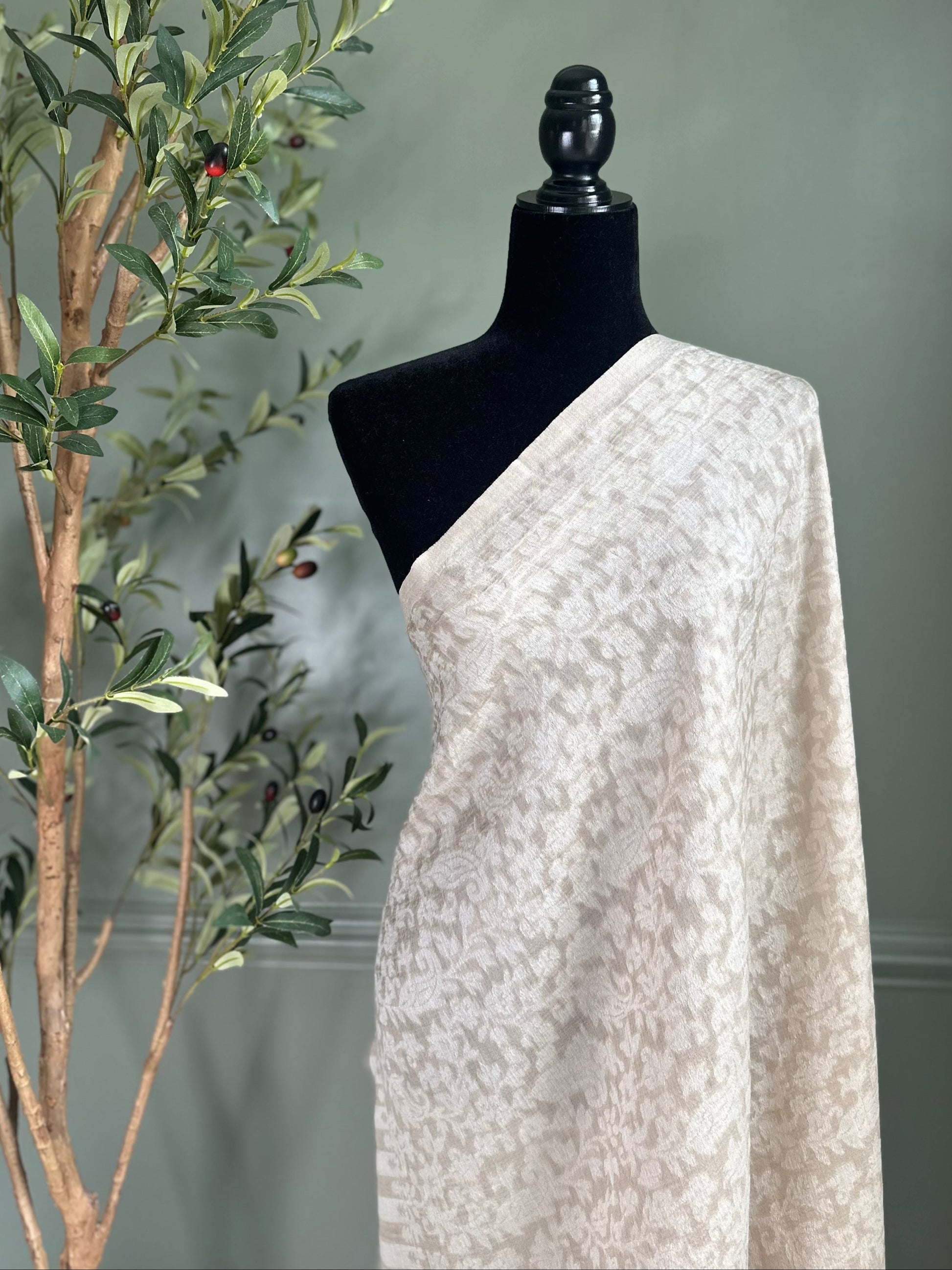 beige soft elegant royal pashmina shawl wrap merino wool