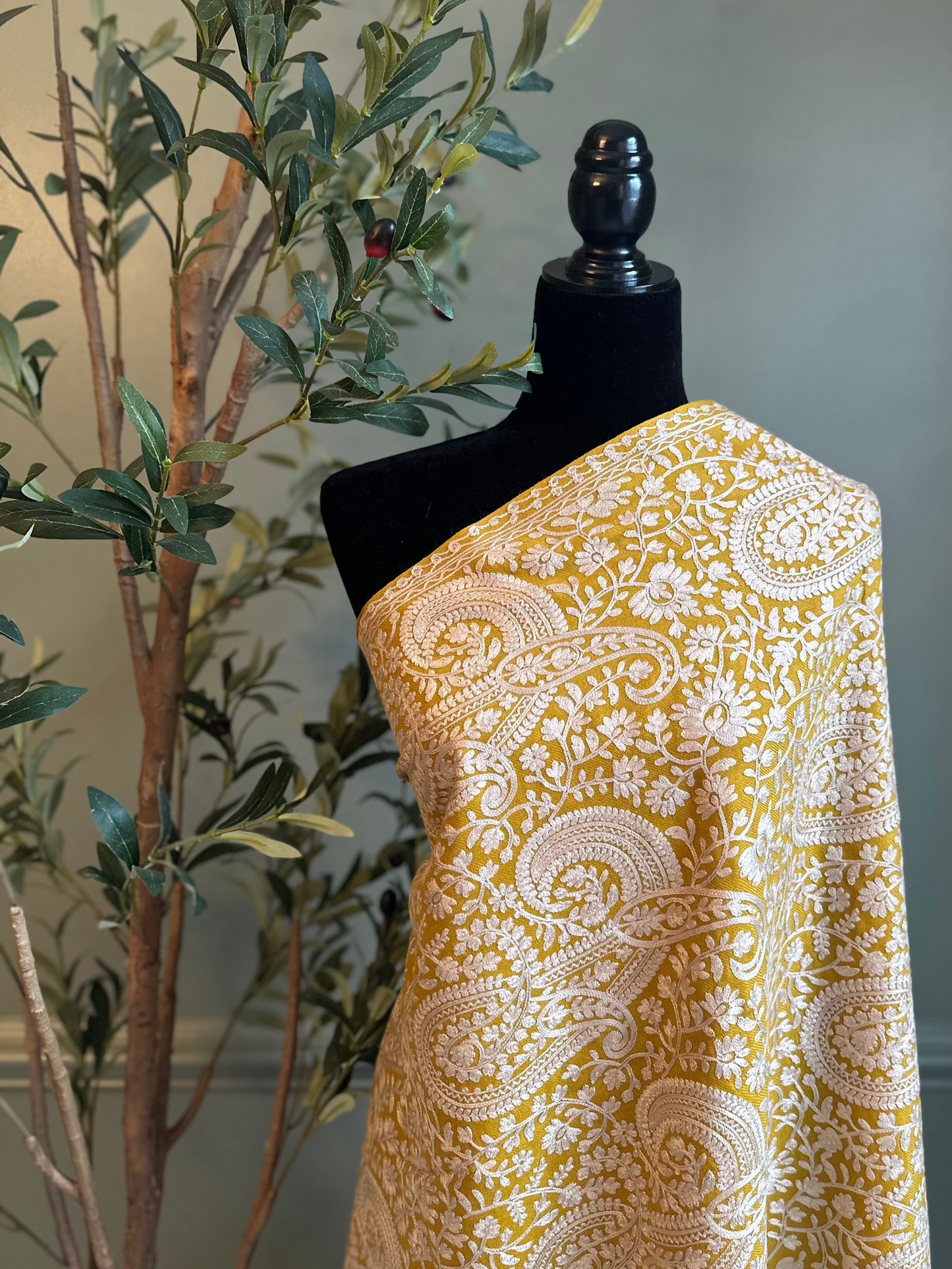 yellow stylish elegant soft pashmina shawl wrap